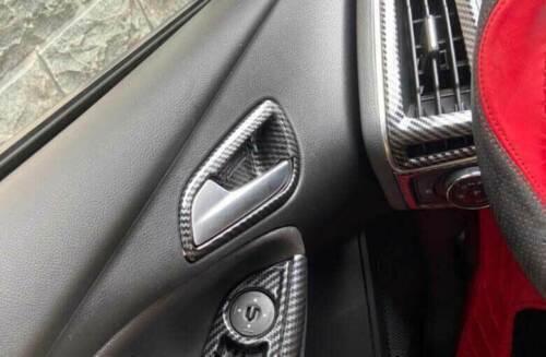 for Ford Focus ST RS 2012-14 Frame Trim Inner Door Handle Carbon Fiber Look 4PCS