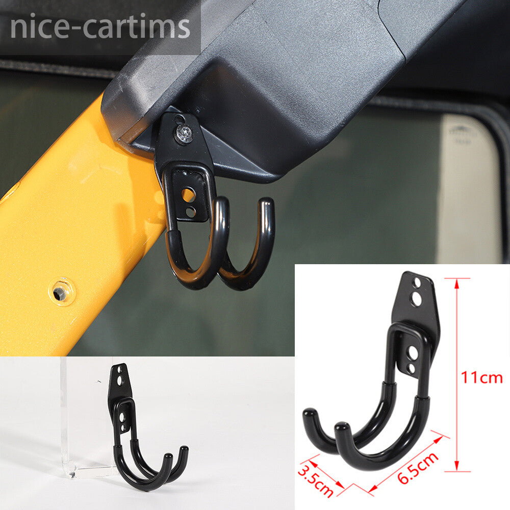 Round Car Coat Hanger Clothes Hook Trim Fit for Ford Bronco 2021-23 Black Small