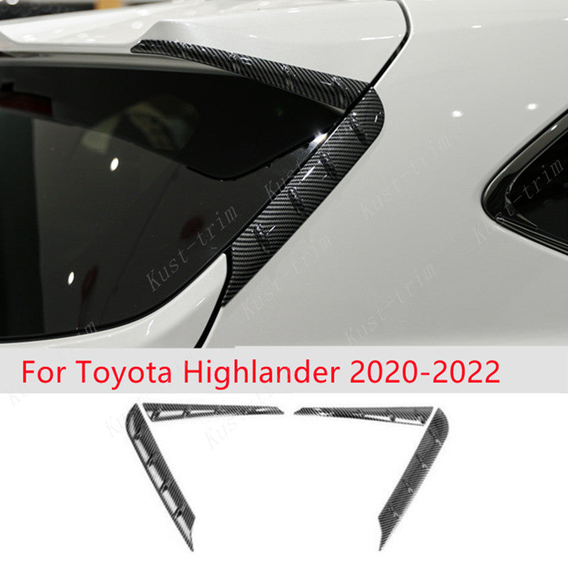 for Toyota Highlander 20-22 Carbon Fiber Rear Window Molding Cover Spoiler Trim