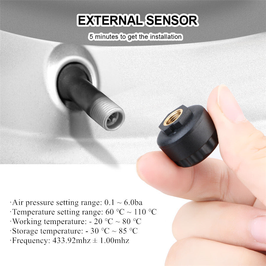1Set USB Android TPMS External Sensor Car Tire Pressure Monitoring Alarm System Q