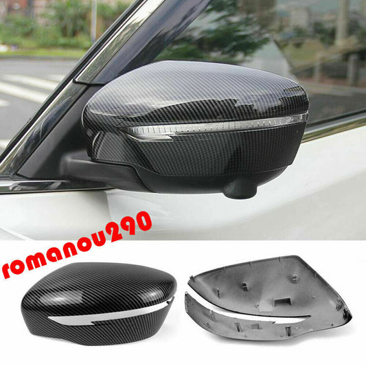 for Nissan Rogue Sport 2017-2021 Replace Carbon Fiber ABS Rearview Mirror Cover