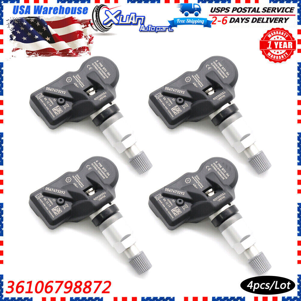 Package (4) of TPMS tire pressure monitoring sensors for F30 328i 335i 36106798872 v