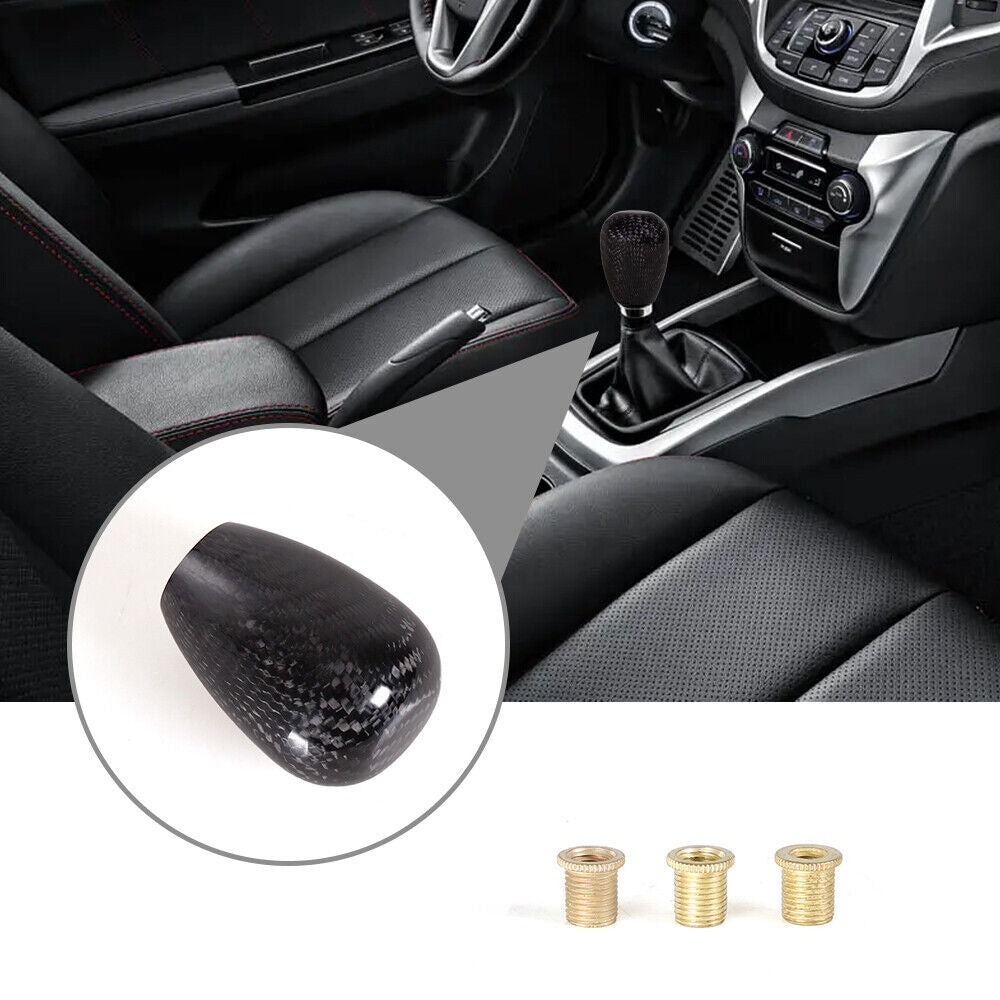 JDM Universal Black Carbon Fiber Automatic Car Gear Shift Knob Shifter 5 6 Speed