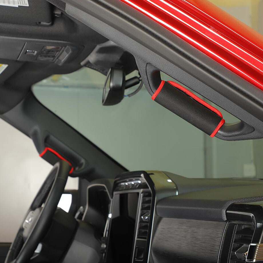 For 21-2023 F150 Red A/B Pillar Handle Protection Soft Cloth Trim v
