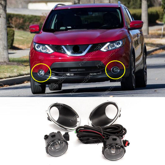 1SET Halogen Front Fog Light W/Wiring Switch for Nissan Rogue Sport 2017-2019