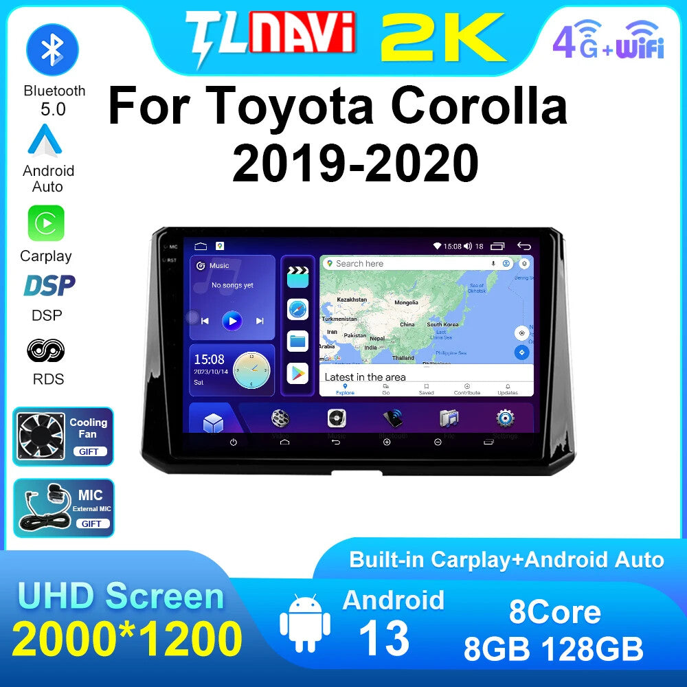 for Toyota for Corolla 2019-2020 GPS Car Stereo Radio CarPlay Auto Multimedia Player