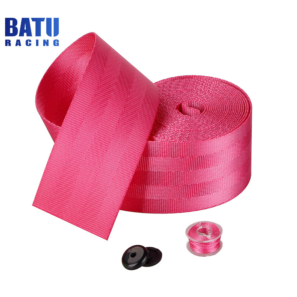 3.5M for Seat Belt Webbing Polyester for Seat Lap Retractable Nylon Safety Strap Pink