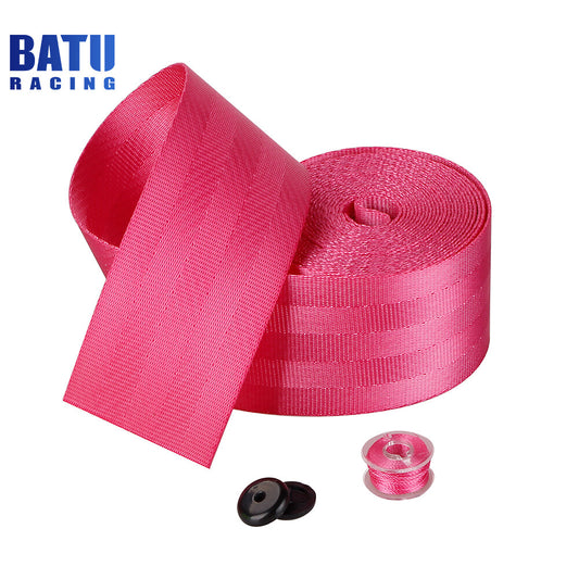 3.5M for Seat Belt Webbing Polyester for Seat Lap Retractable Nylon Safety Strap Pink