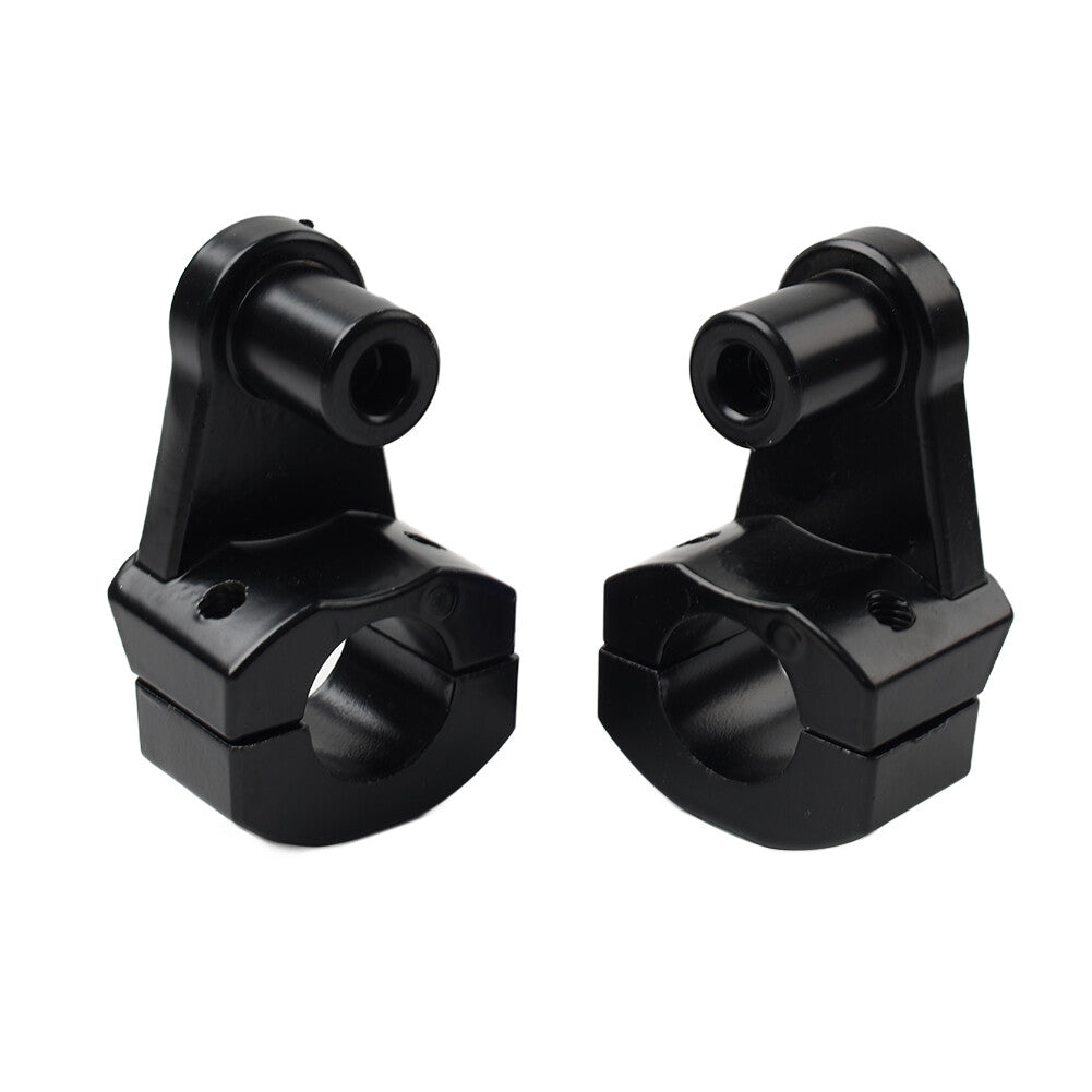Black Motorcycle HandleBar 7/8 22mm to 11/8 28mm Fat Bar Mount Clamps Riser Q