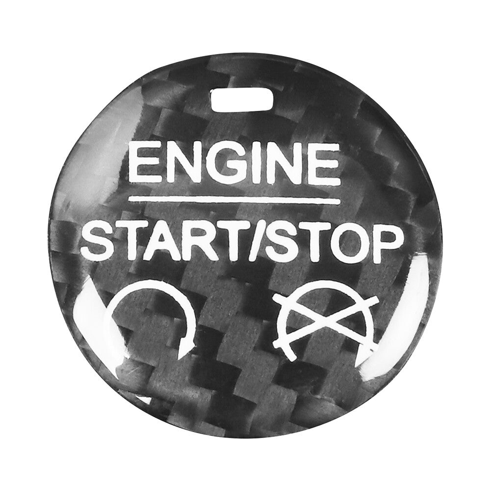 for Ford for Mustang 2015-22 Carbon Fiber Engine Start Stop Button Cover Trim Black