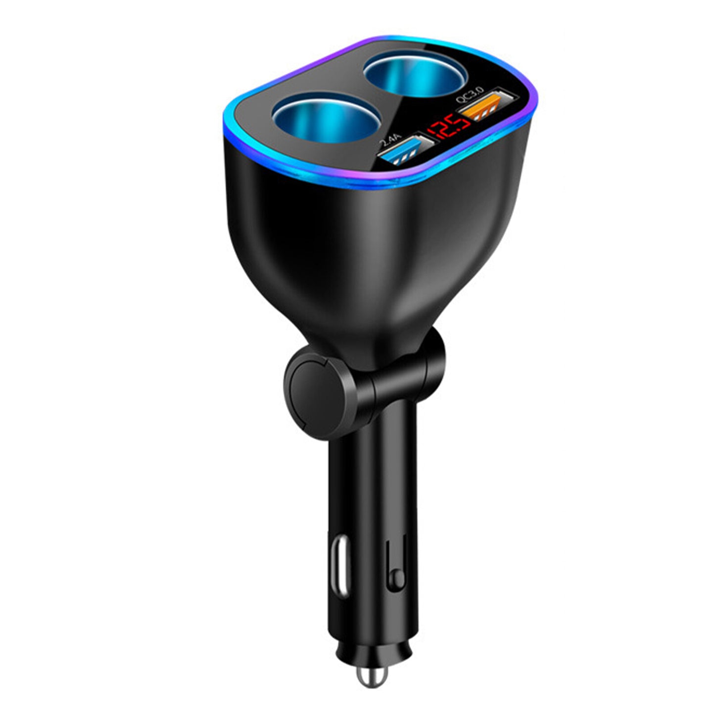 2Way 12V Dual USB In Car Charger Socket Cigarette Lighter Splitter Power Adapter