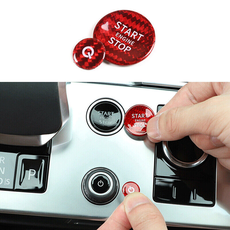 Carbon Fiber Red One-Button Start Switch Cover for Range Rover Sport 2023-2024 n