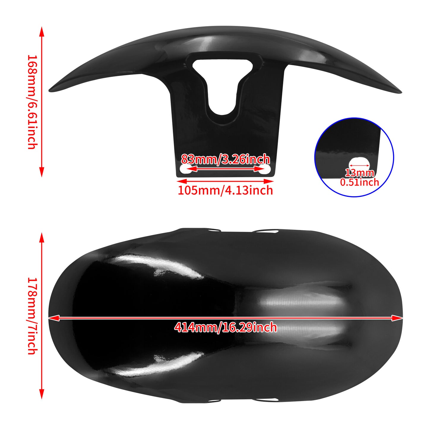Gloss Black Metal Short Front Fender for Harley M8 Fat Boy FLFB 160/ R18 18-2024