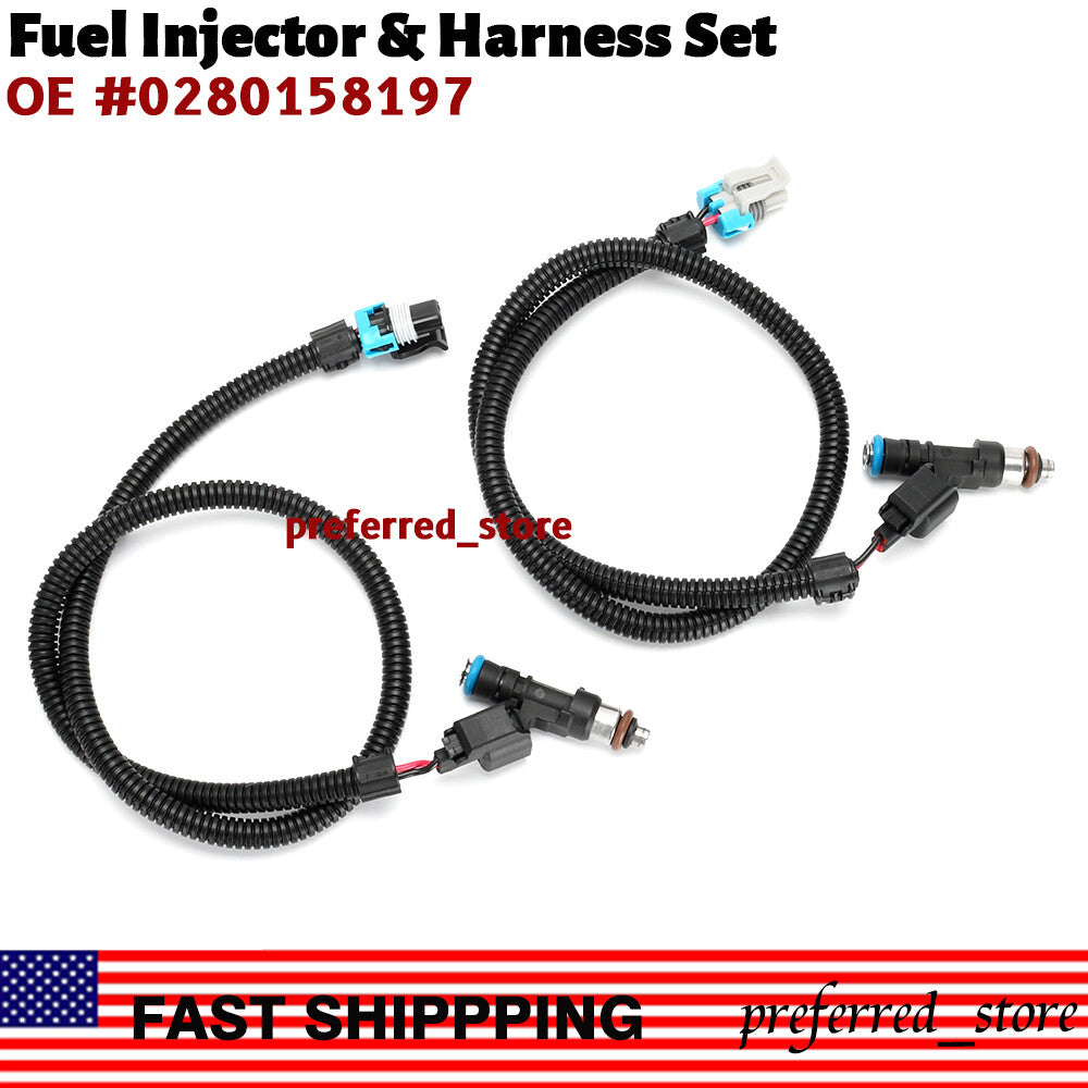 Fuel injector and wiring harness kit 0280158197 for Polaris Ranger XP 800 4X4 Crew 800- v
