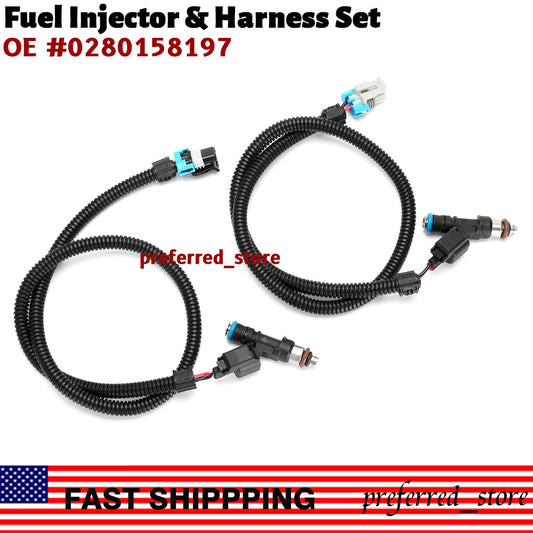 Fuel injector and wiring harness kit 0280158197 for Polaris Ranger XP 800 4X4 Crew 800- v