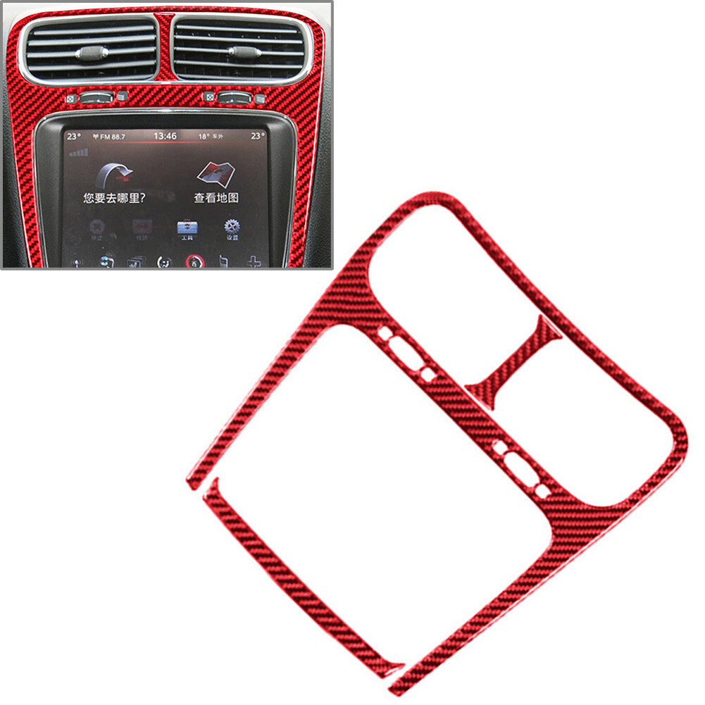 Carbon Fiber Central Console Touch Screen Cover Trim for Dodge Journey 2011-18