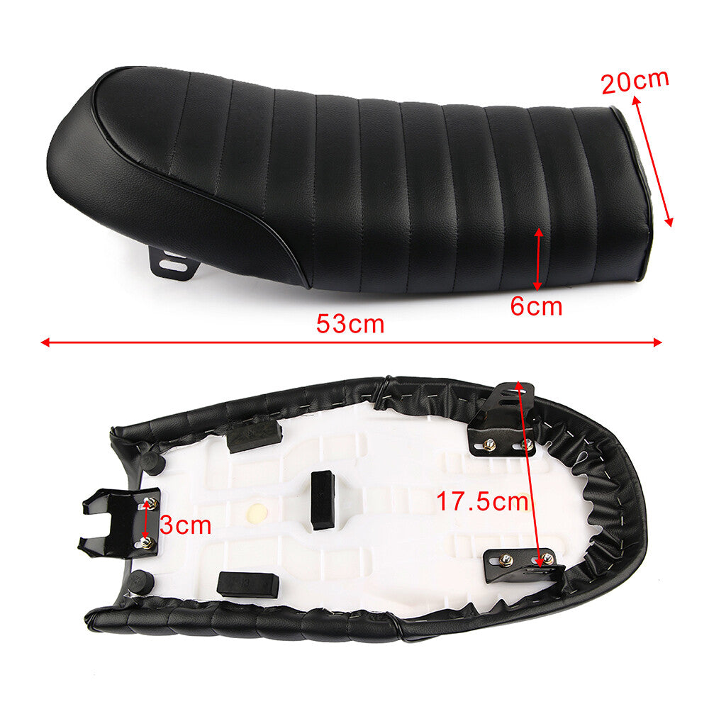 Motorcycle for Seat Flat Brat Hump Saddle PU for Yamaha for Honda Cafe Racer Universal