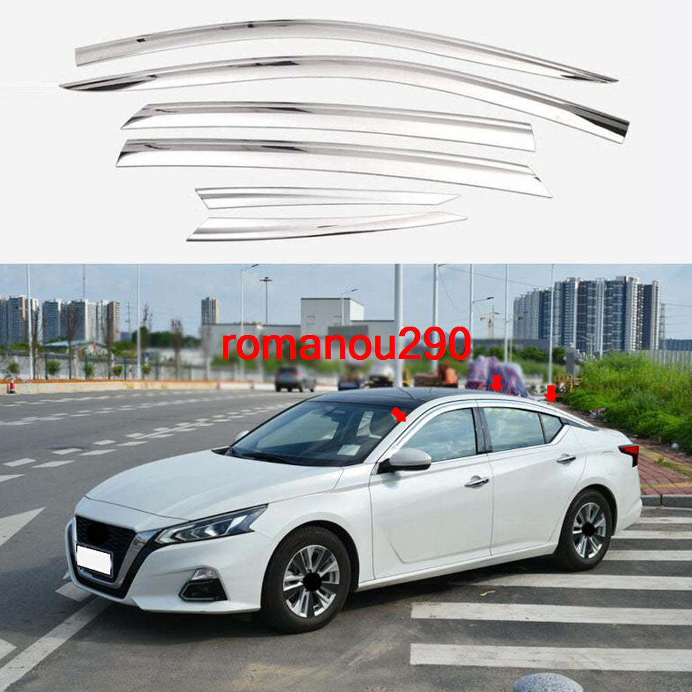 for Nissan Altima 2019-2024 Chrome Window Visor Vent Shades Sun Rain Guard trim