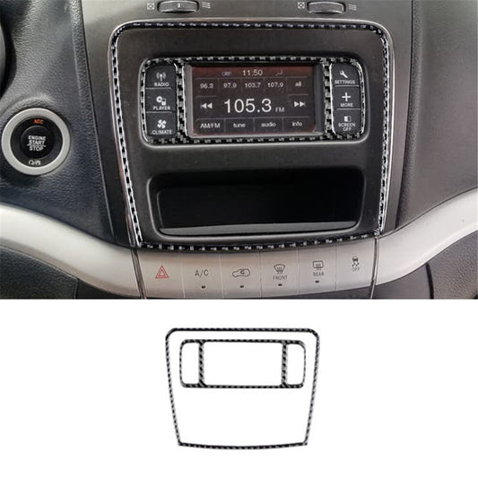 for Dodge Journey 2011-2017 2Pcs Central Radio Frame Trim Cover Carbon Fiber