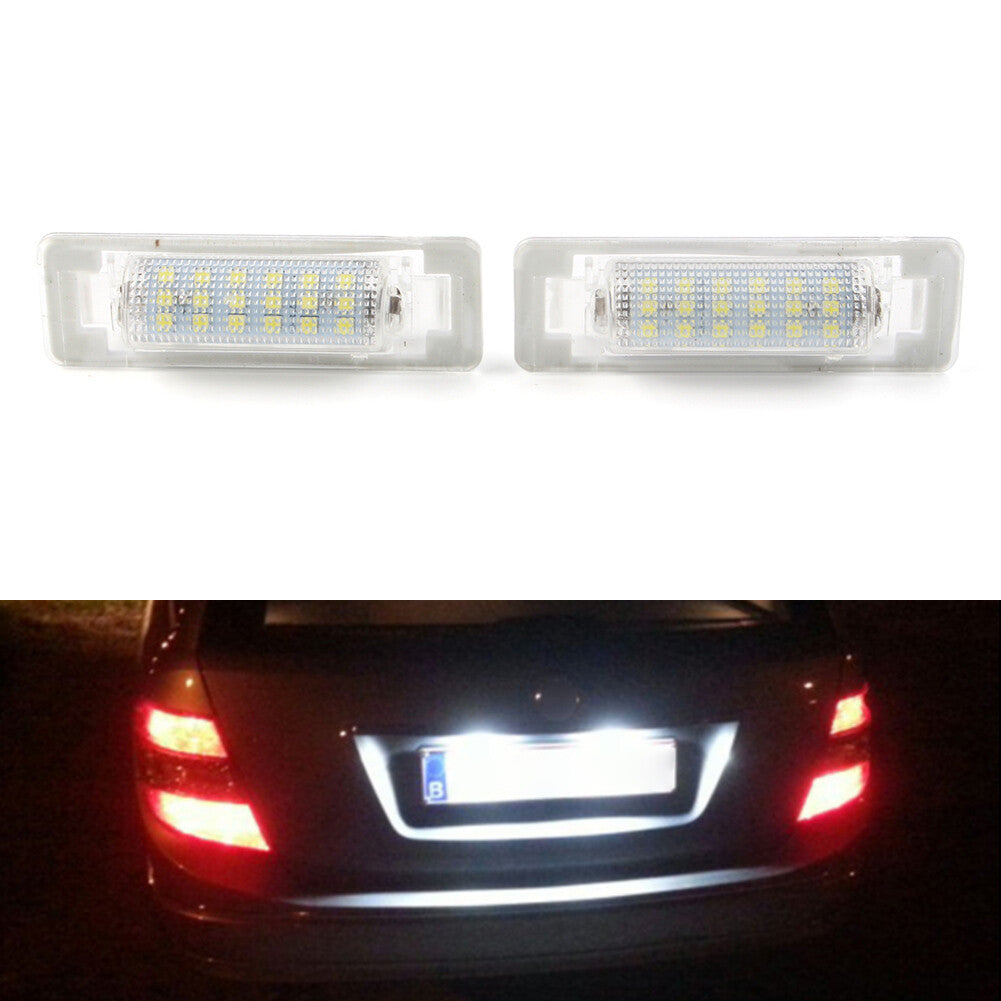 2x Car LED License Plate Number Light Tail Lamp Fit for Benz W210 W202 4D Sedan