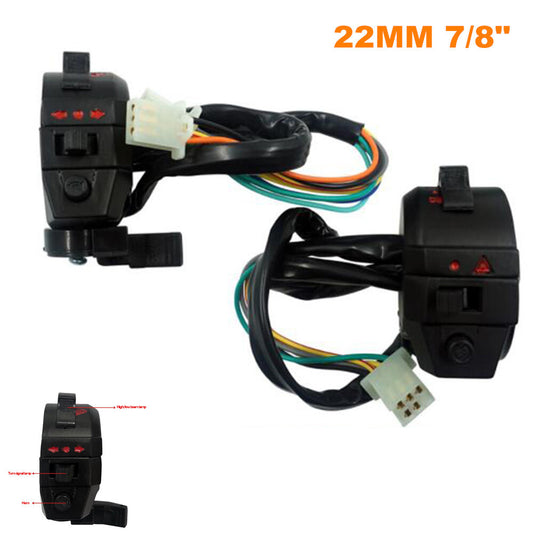 7/8 inch motorcycle handlebar control switches are suitable for horn, turn signal, start headlights, etc. n