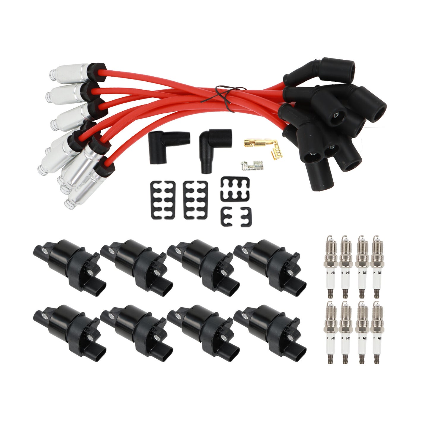 8Ignition Coils +Iridium Spark Plugs &Wires for GMC for Chevy Silverado 1500 Tahoe n