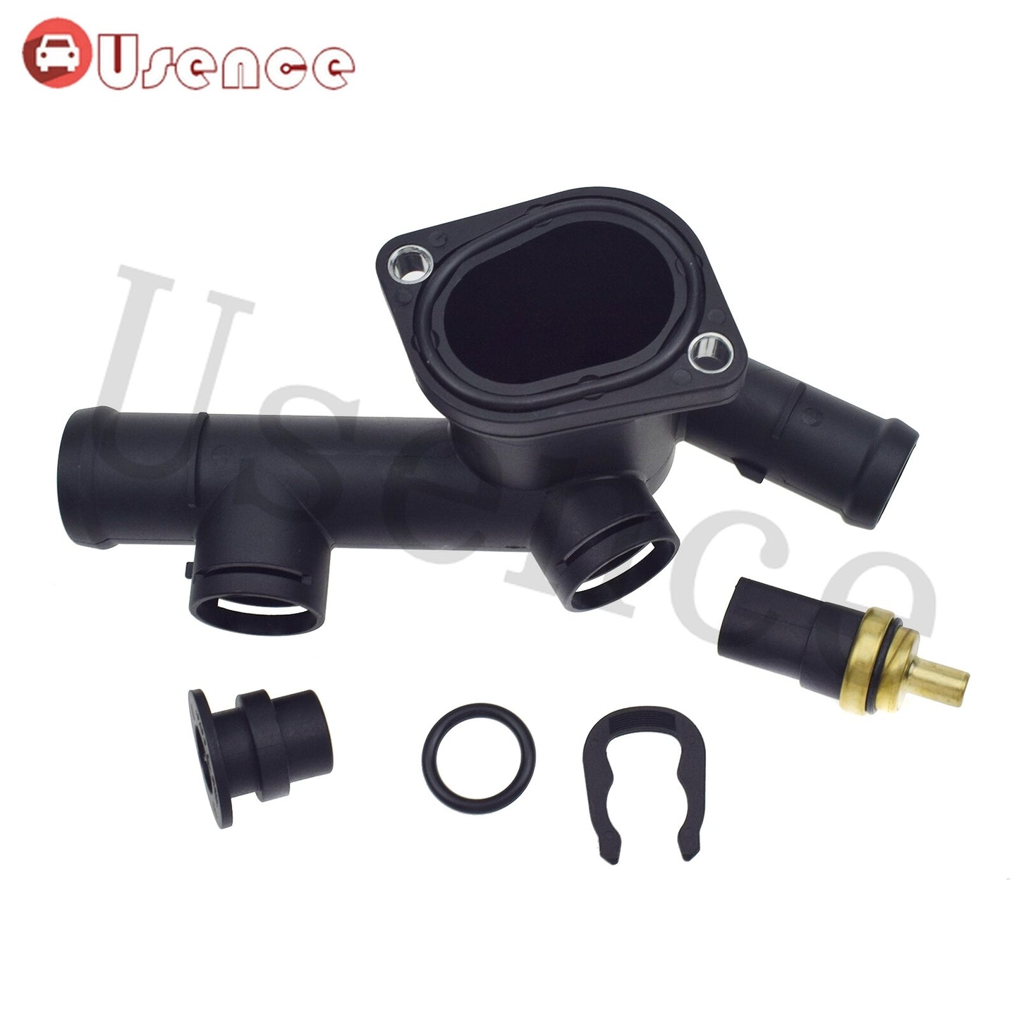 Coolant Cooling Hose Flange W/Temperature Sensor Set for VW Beetle 2.0L 1998-05