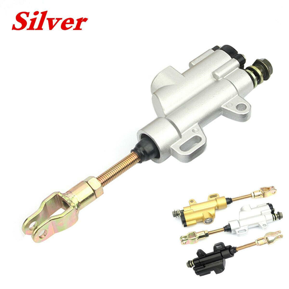 Silver metallic rear foot brake master cylinder pump for motorcycles, all-terrain vehicles, and off-road bicycles - n