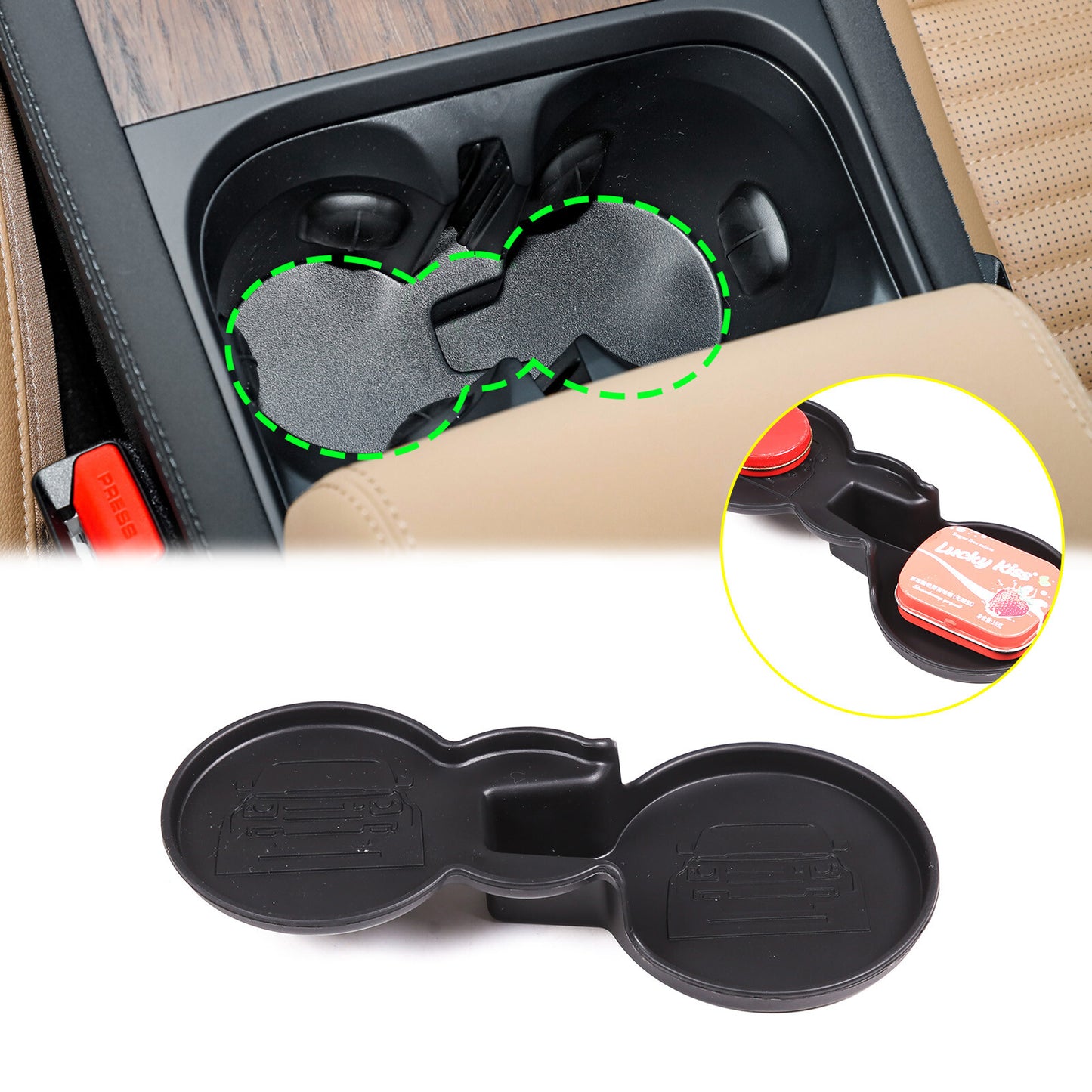 TPE cup holder cover decoration suitable for Land Rover Discovery Sport 2020 - 2024 n