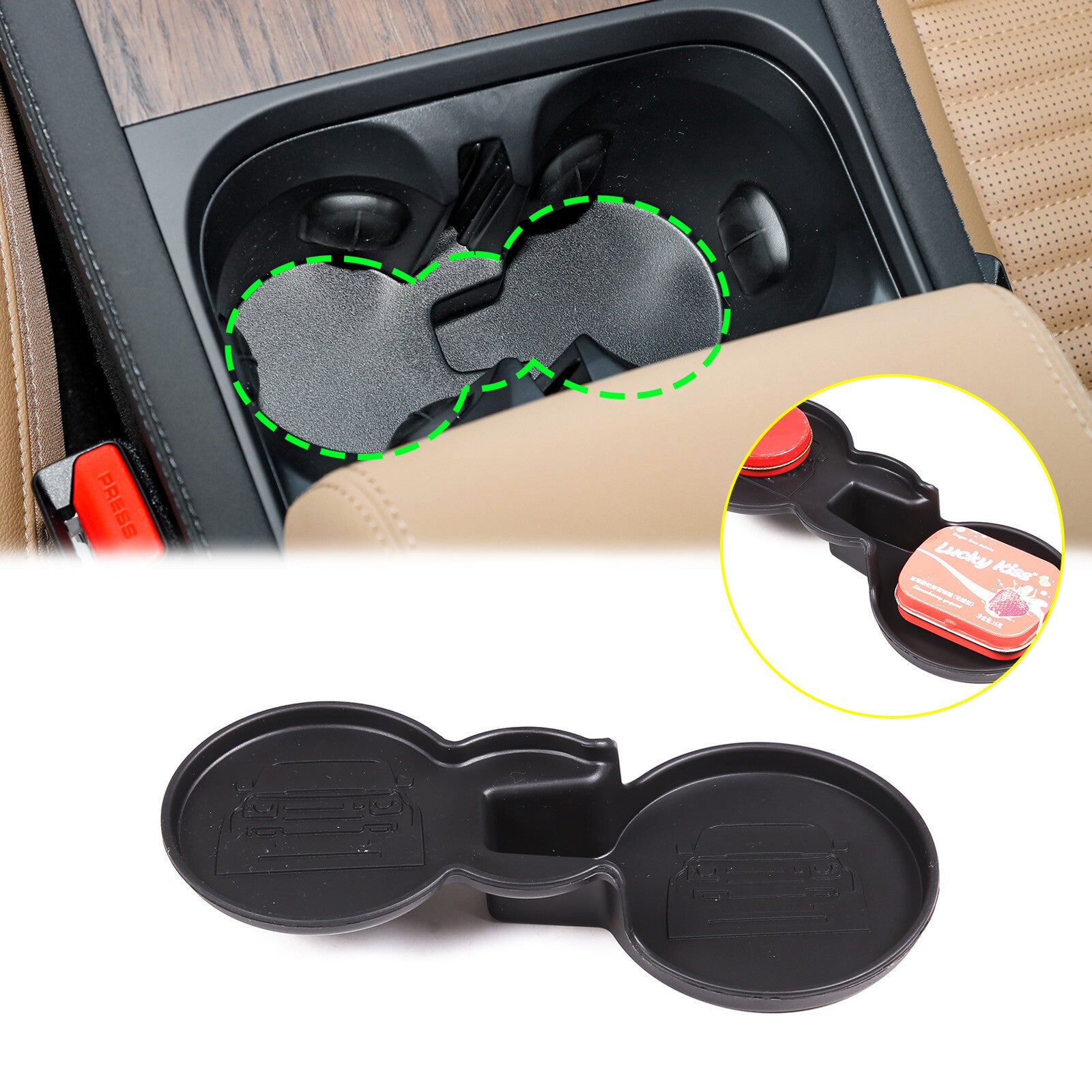 TPE cup holder cover decoration suitable for Land Rover Discovery Sport 2020 - 2024 n