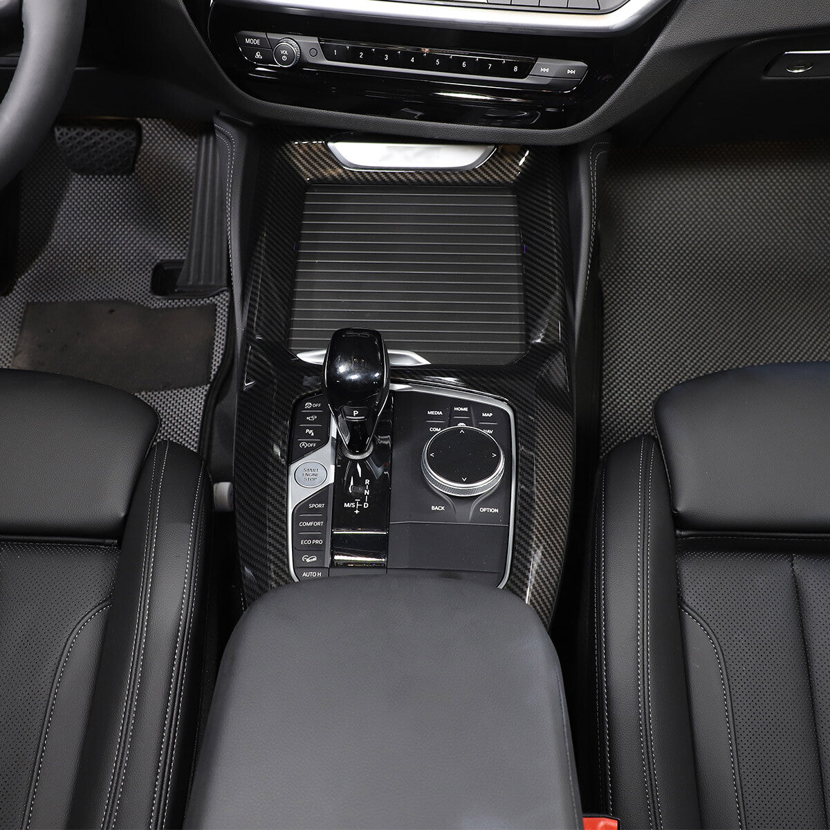 Black Interior Center Gear Shift Head Cover Trim for Infiniti QX80 2013-17 - v