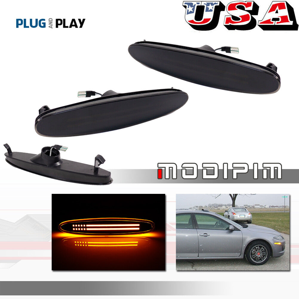 Suitable for 03-08 for Mazda 6 for Mazdaspeed6 GG1 GY1 smoked amber LED side marker signal light- v