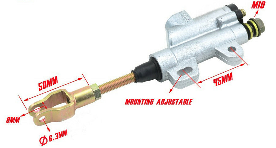 10mm Back Rear Brake Master Cylinder Pump Accessory For Motorcycle ATV Dirt Bike Q