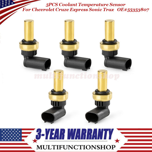 5PCS Coolant Temperature Sensor for Chevrolet for Cruze Express Sonic Trax 55353807 Q
