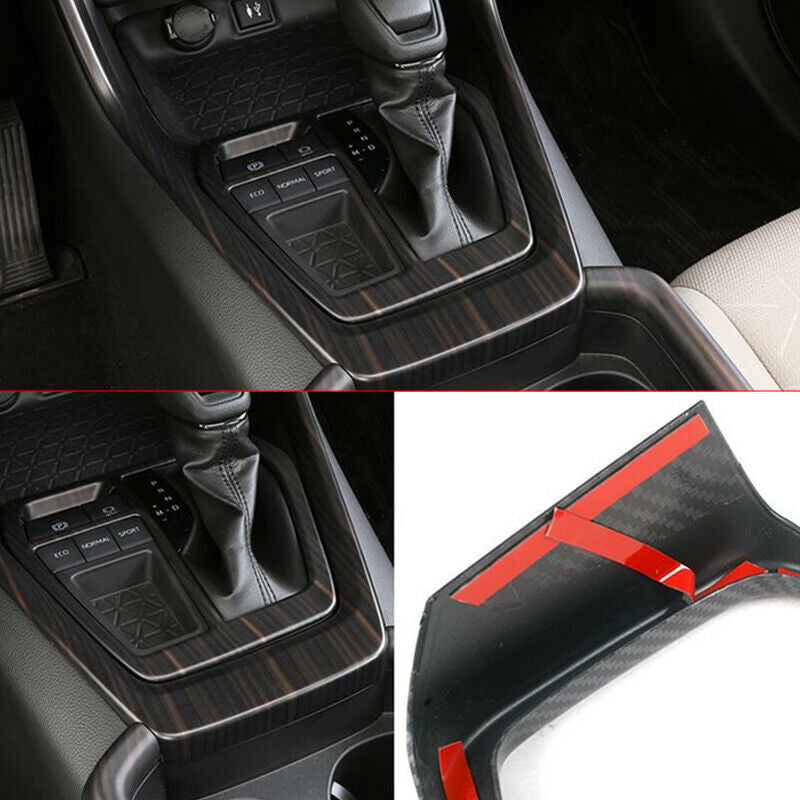 Peach Wood Grain Inner Gear Shift Box Panel Cover Trim for Toyota RAV4 2019-2023