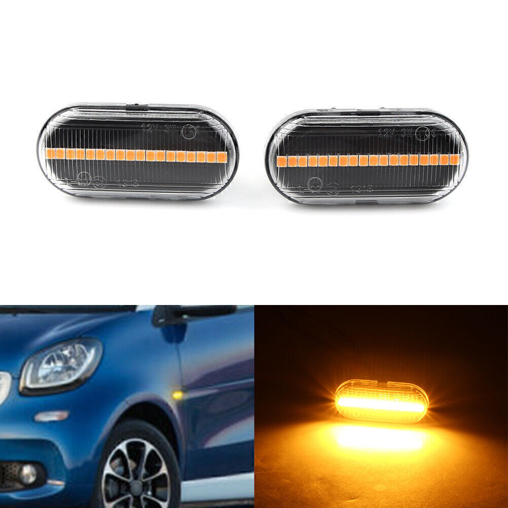 2x Clear LED Side Marker Light Turn Signal Lamp Fit for Smart Fortwo W453 C453