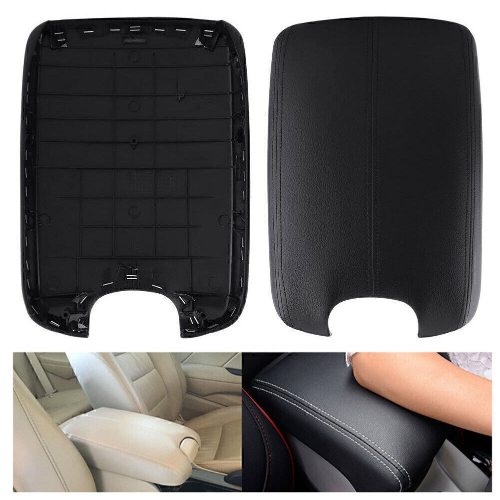 for Honda Accord 2008-2013 Black PU Leather Armrest Center Console Lid Cover Q