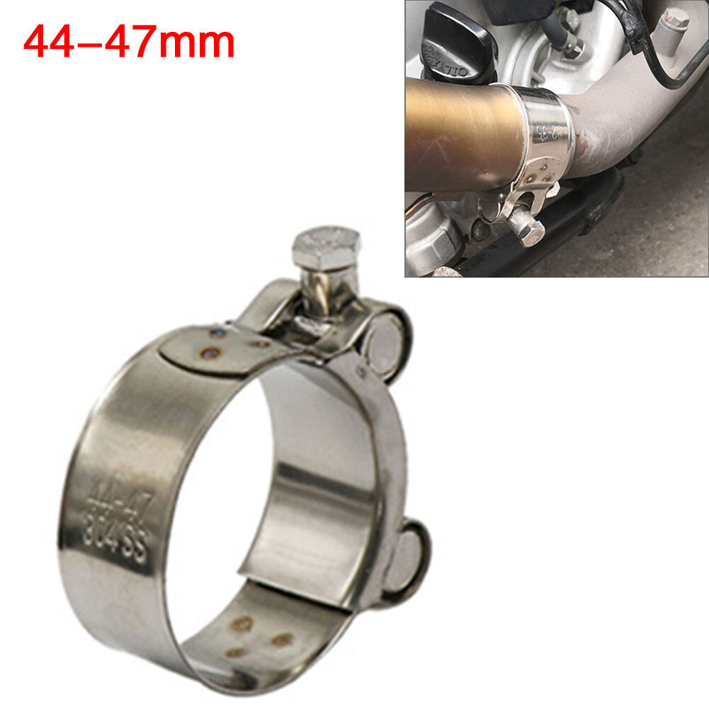 44mm-47mm Exhaust Pipe Clamp Stainless Steel Muffler Fixed Caliper Motorcycle