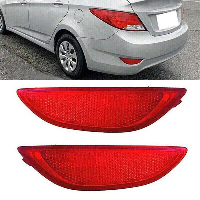 Bumper Reflector Set Fit for Hyundai Accent 2012-2017 Rear Left Right Side