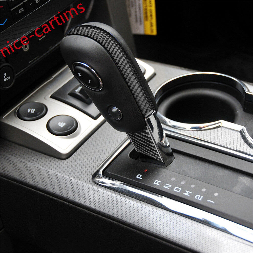3¡ÁCarbon Fiber Gear Shift Knob Panel Cover Fit for Ford F150 2009-14 Accessories