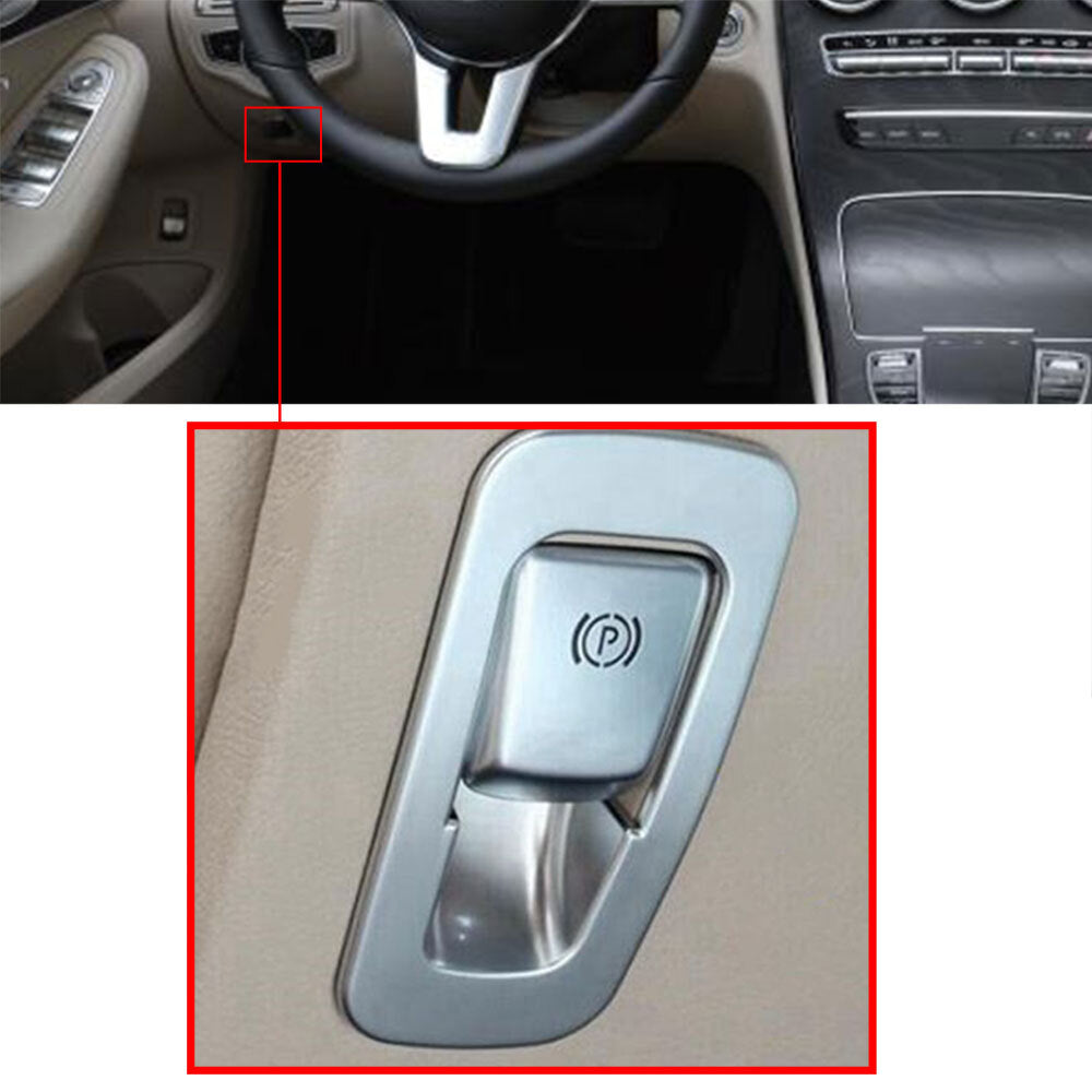Silver handbrake button cover trim for CE GLC-Class W205 W213- n