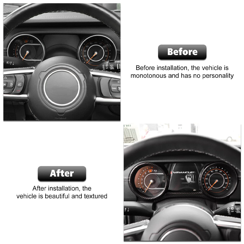 Carbon Fiber Interior Dashboard Instrument Cover Trim for Jeep for Wrangler JL 2018+