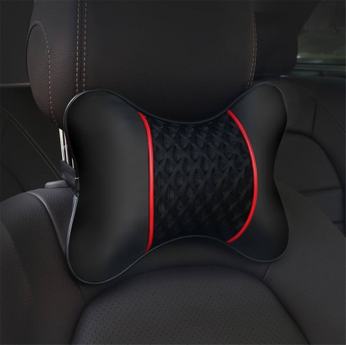 2x Car Pillows Headrest Neck Cushion Breathable Soft Pad Auto for Seat Accessories Q