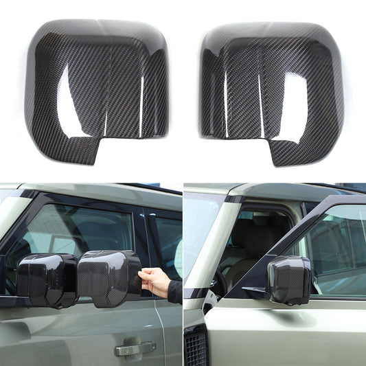 Dry carbon fiber rearview mirror caps for Land Rover for Defender 90, 110, and 20UP.