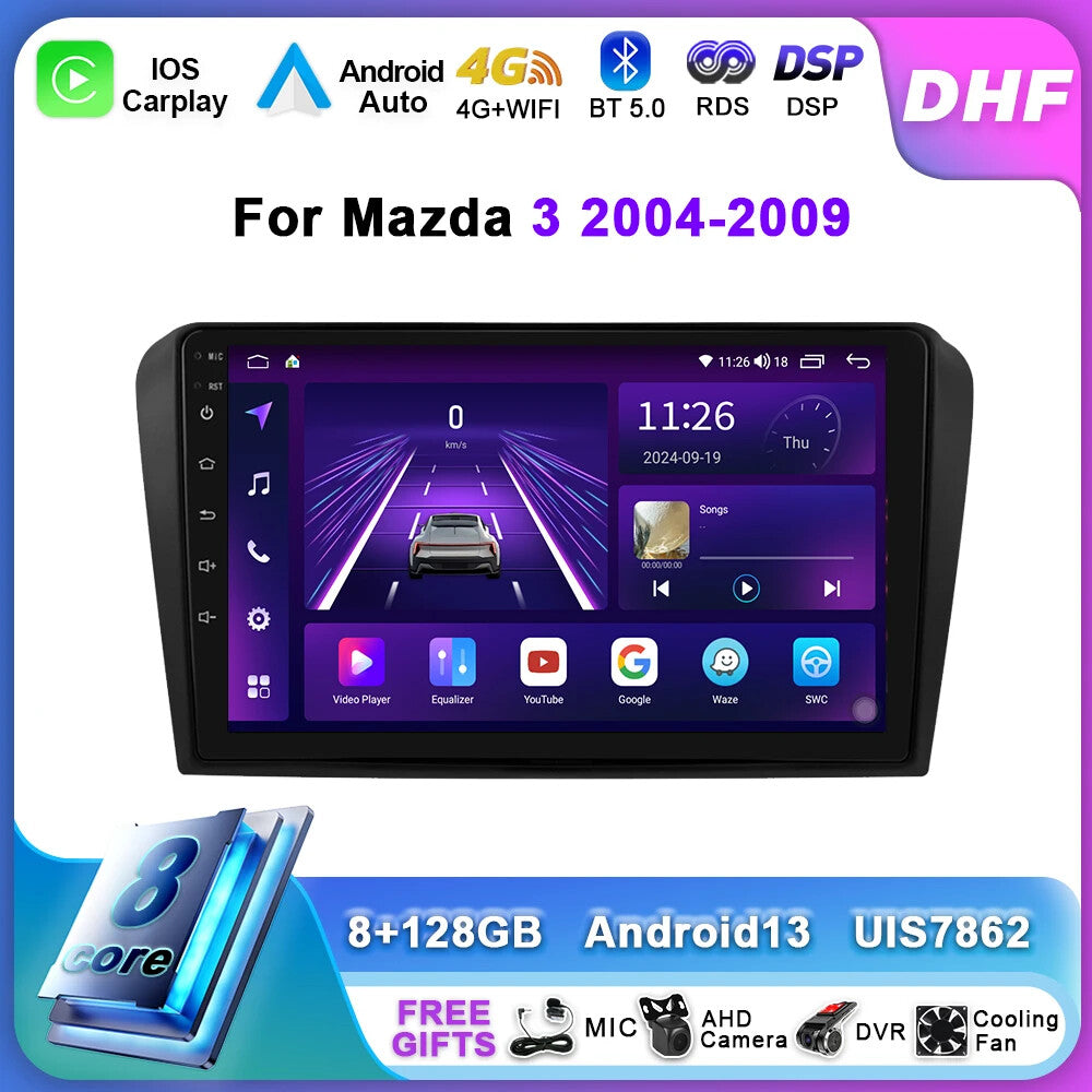 for Mazda 3 2004-2009 Android Car Radio GPS Multimedia Stereo Player Auto Screen