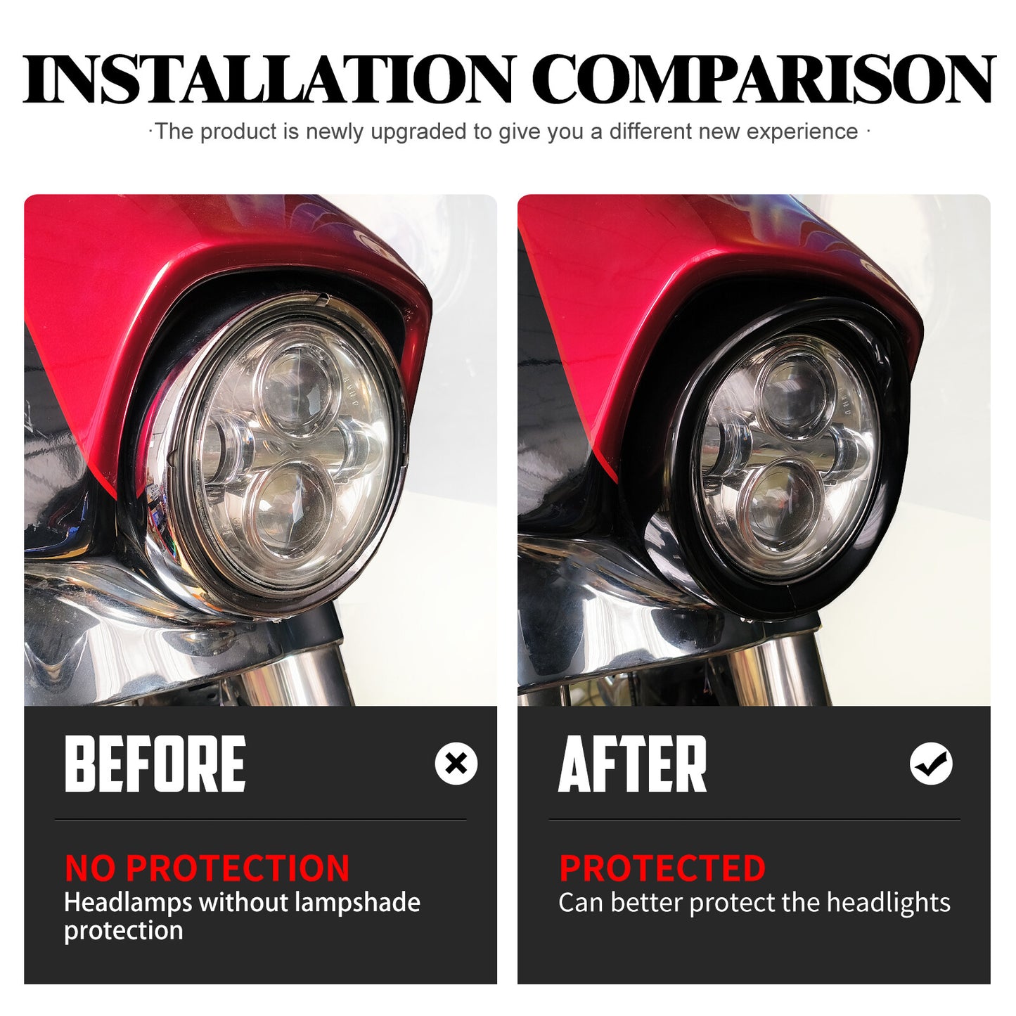 7 Headlight Lamp Trim Ring Bezel Visor Fit for Harley FLHX CVO 14-UP FLHR 94-UP