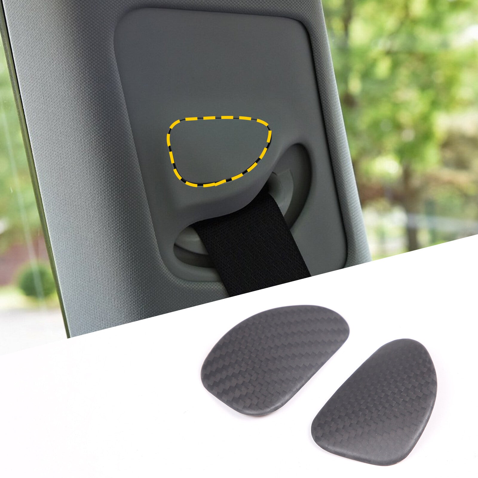 Matte carbon fiber seatbelt buckle cover fits Model 3/Y 16-22- n