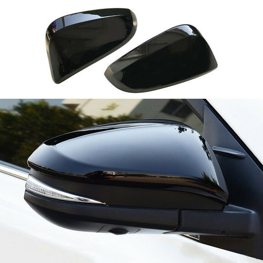 Glossy black Side Door Rearview Mirror Cover Trim for toyota Highlander 2014-19