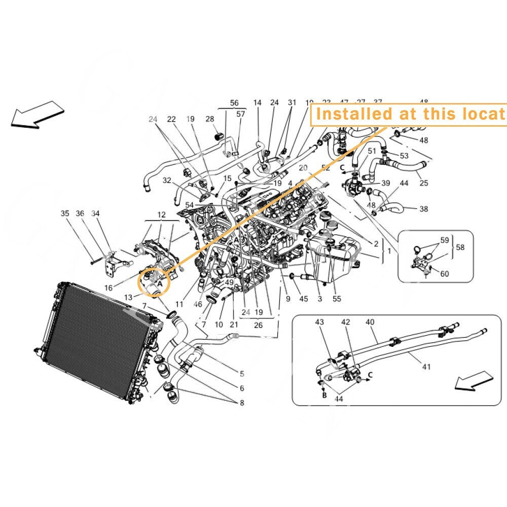Equipment Manufacturer ( ) for Maserati Ghibli for Levante Quattroporte Cooling Thermostat: 330424 323056