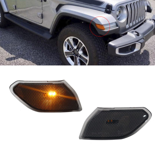 A pair of LED turn signal lights and headlight smoke lights for Jeep for Wrangler JL 2018-2021